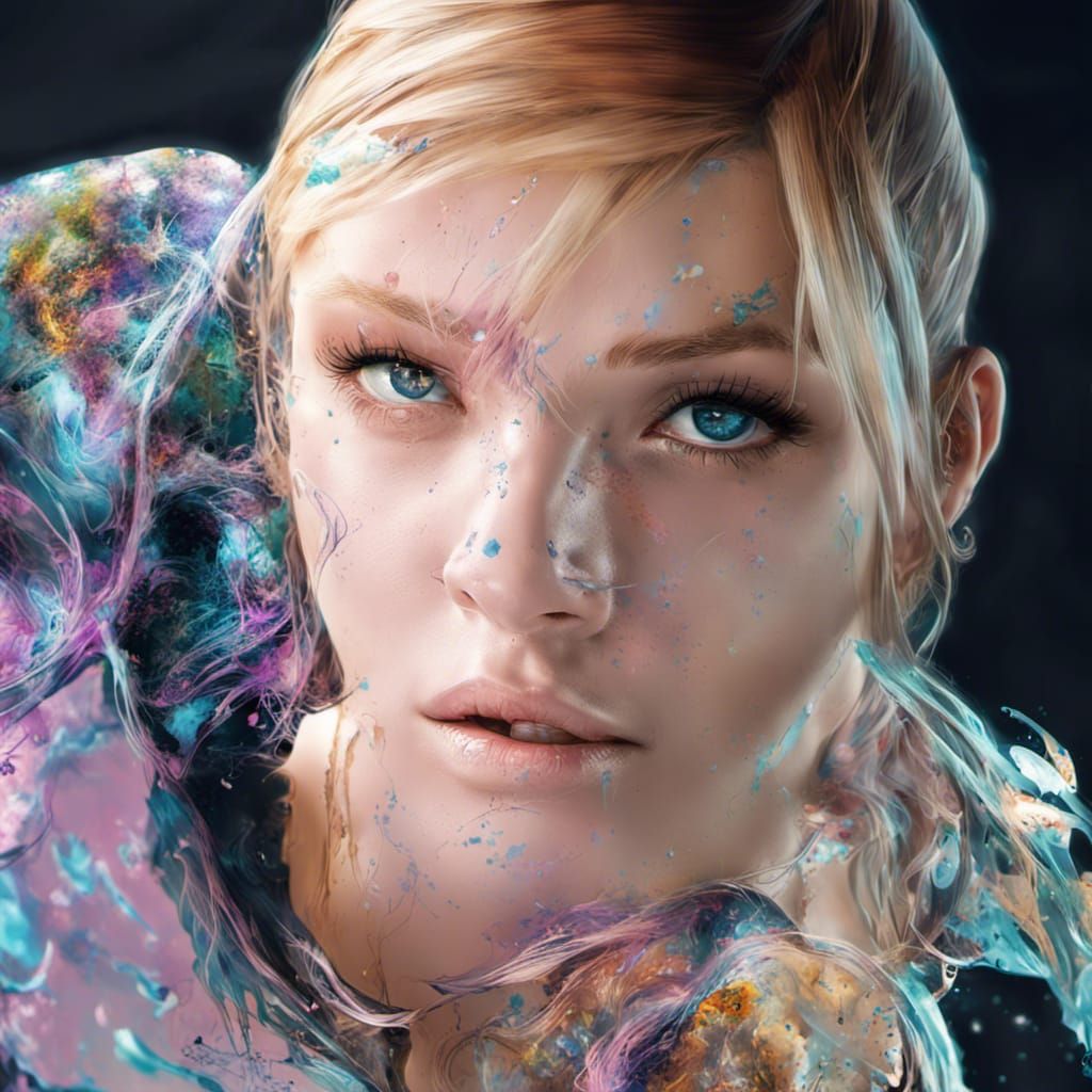 Naiad Graffiti Art Portrait in Acrylic