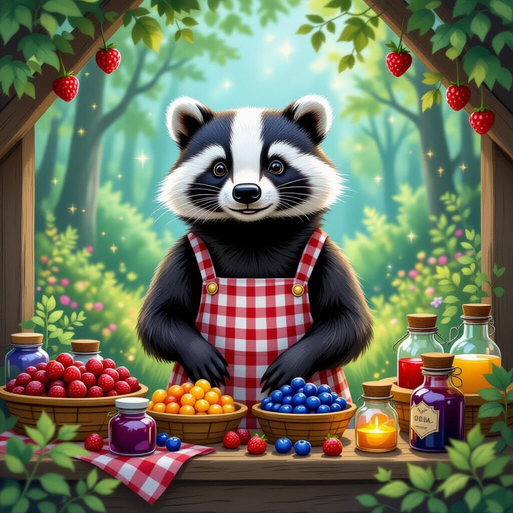 Friendly Badger at Magic Forest Farmstand