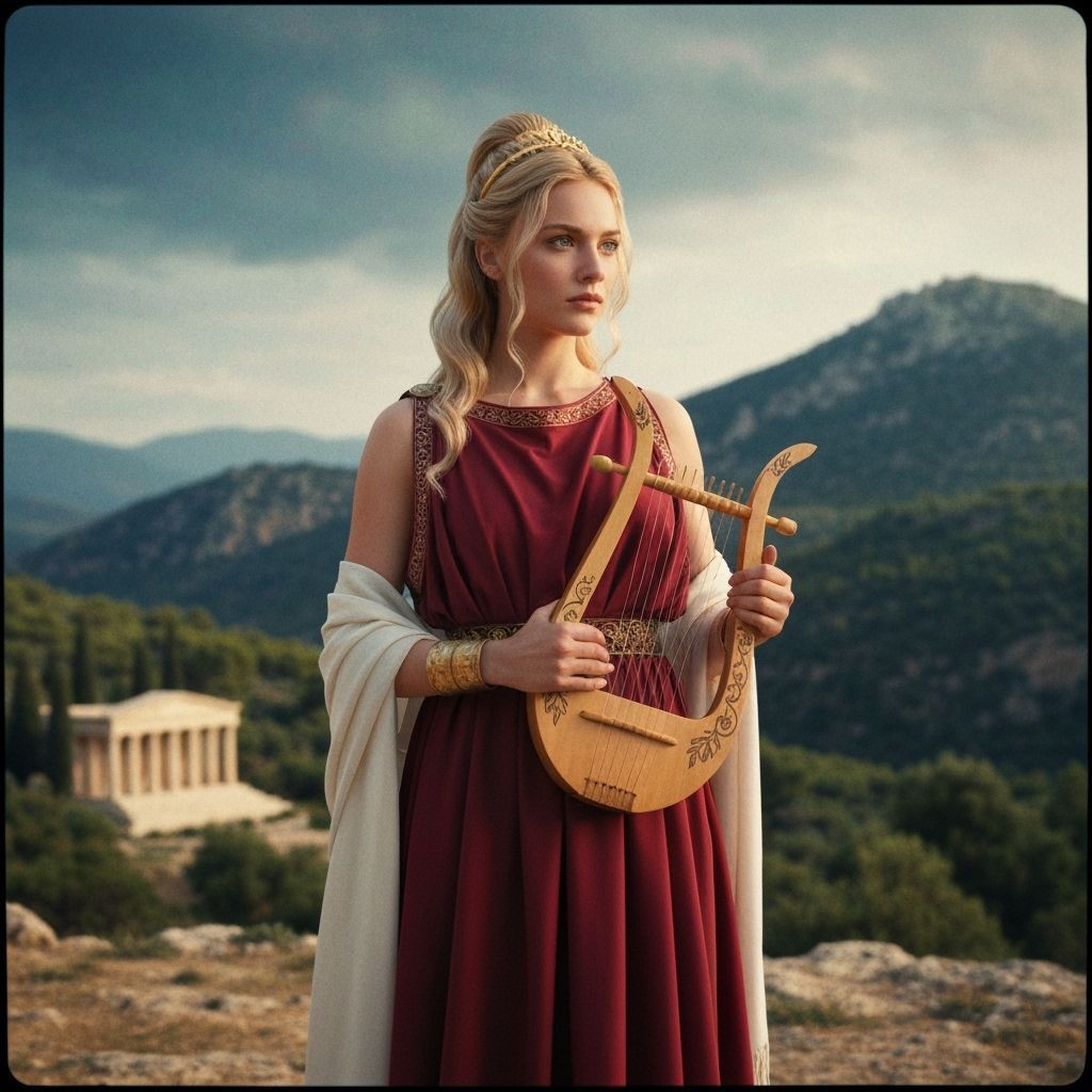 Mese, Greek Muse of the Lyre, at Delphi