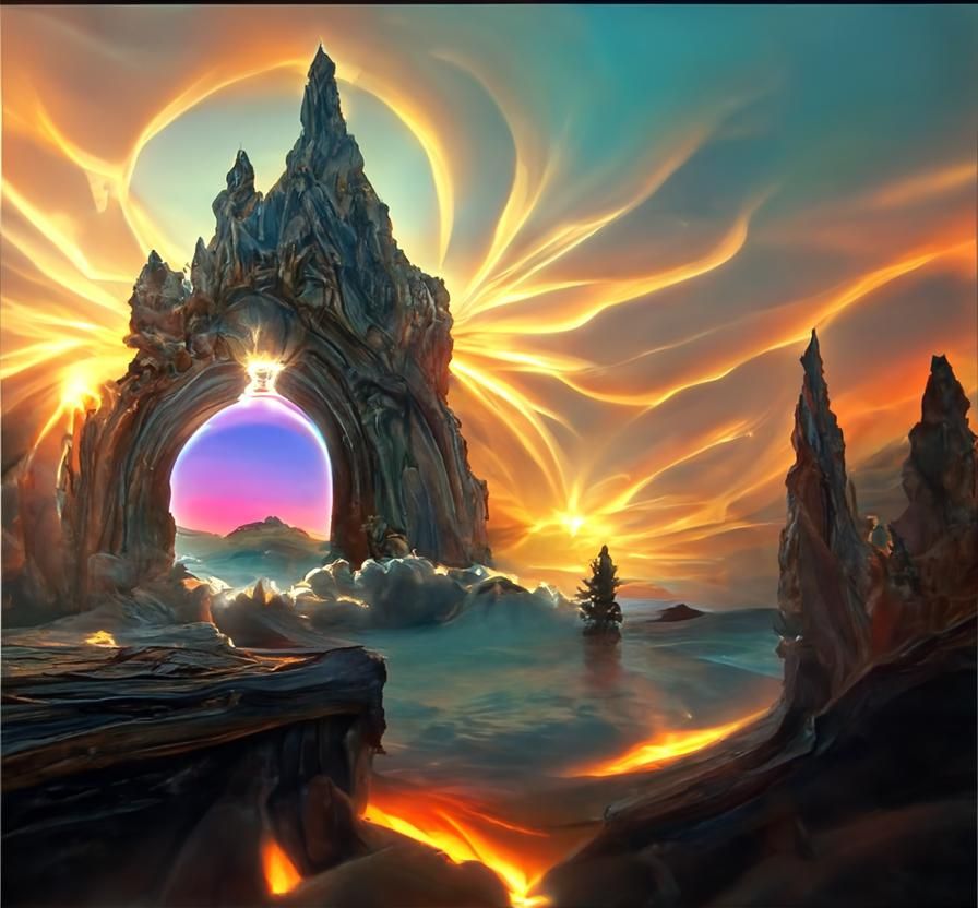 Ethereal Sunset Portal to a Mystical Realm