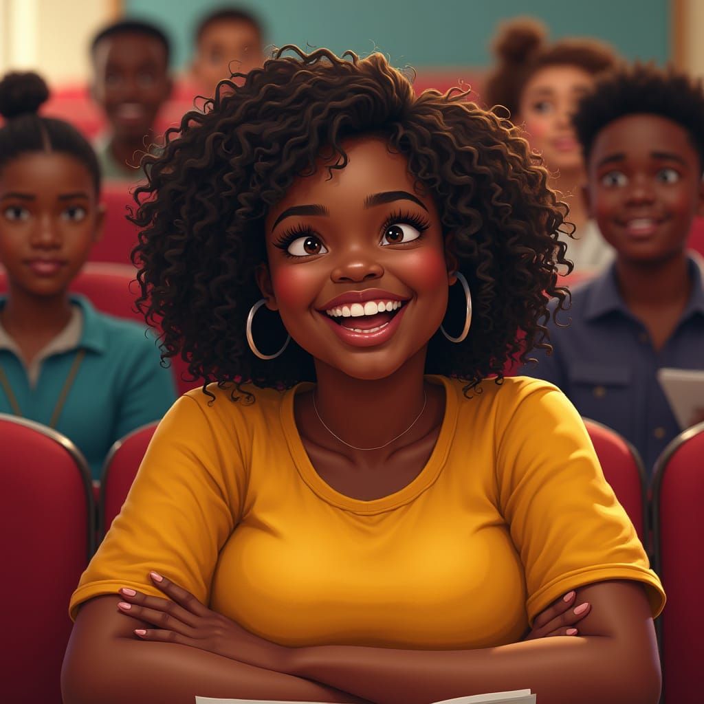 A Confident Black Teen Celebrates Teachers in Vibrant Colors