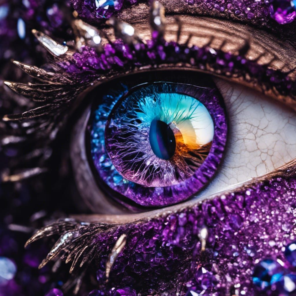 Crystalline Eye with Galactic Nebulas