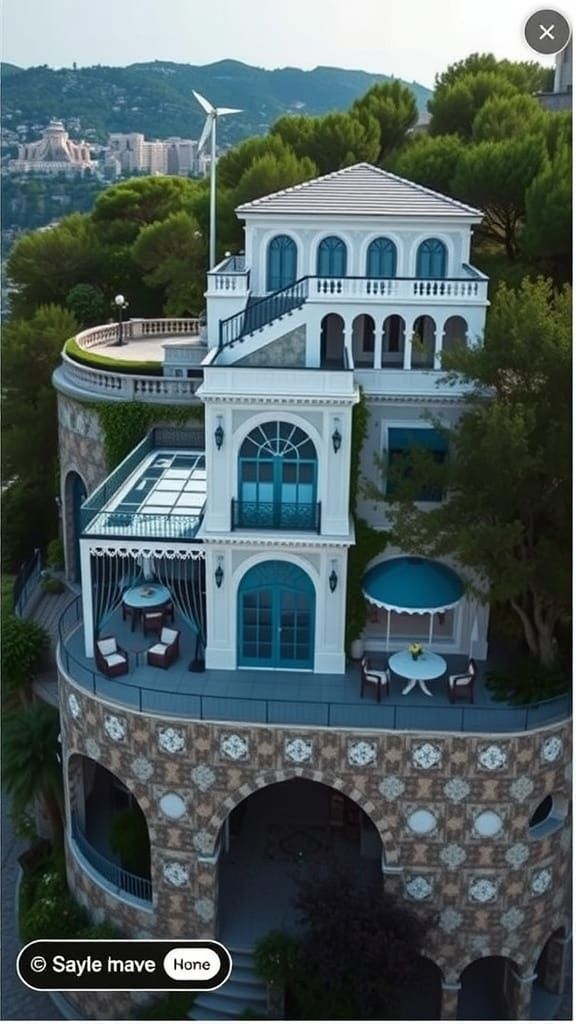 Ancient Elven Chateau with Vibrant Sacred Geometry