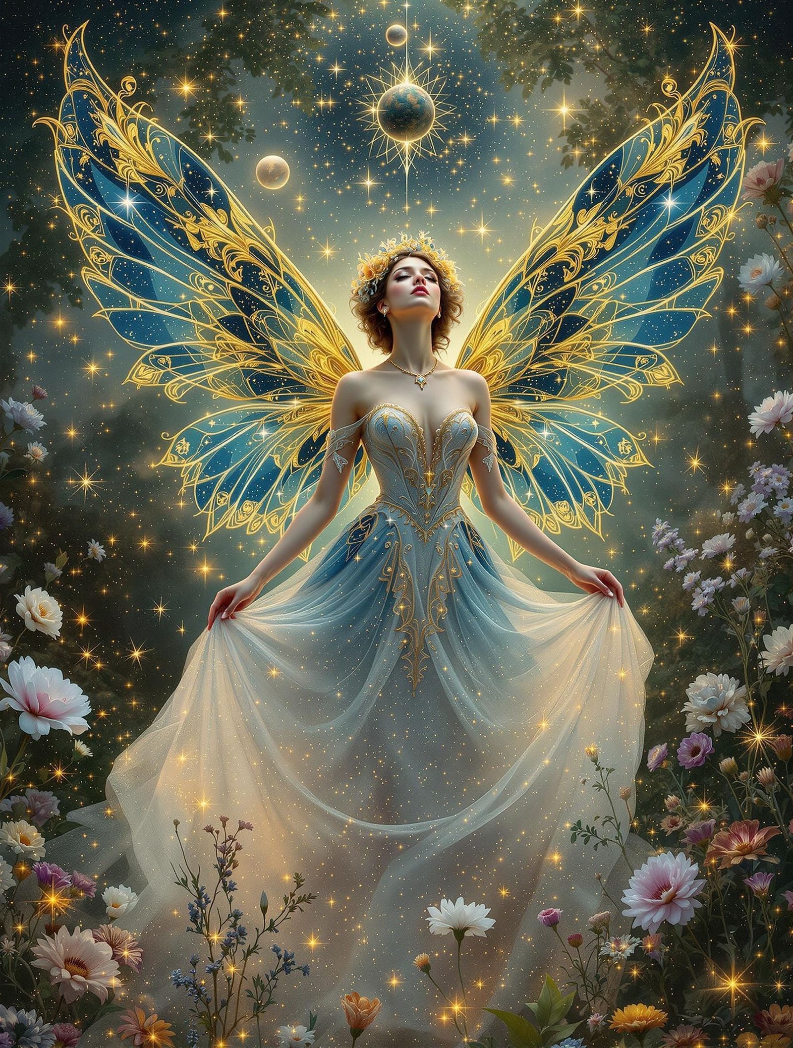 Celestial Fairy Goddess in Digital Collage