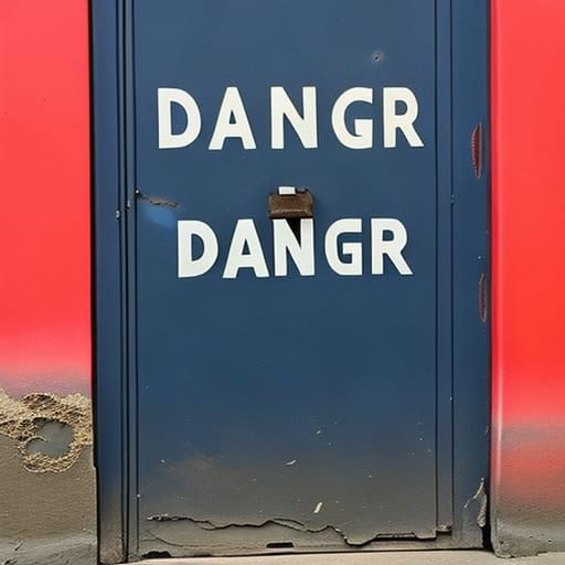 Word Danger Spray Painted on Door