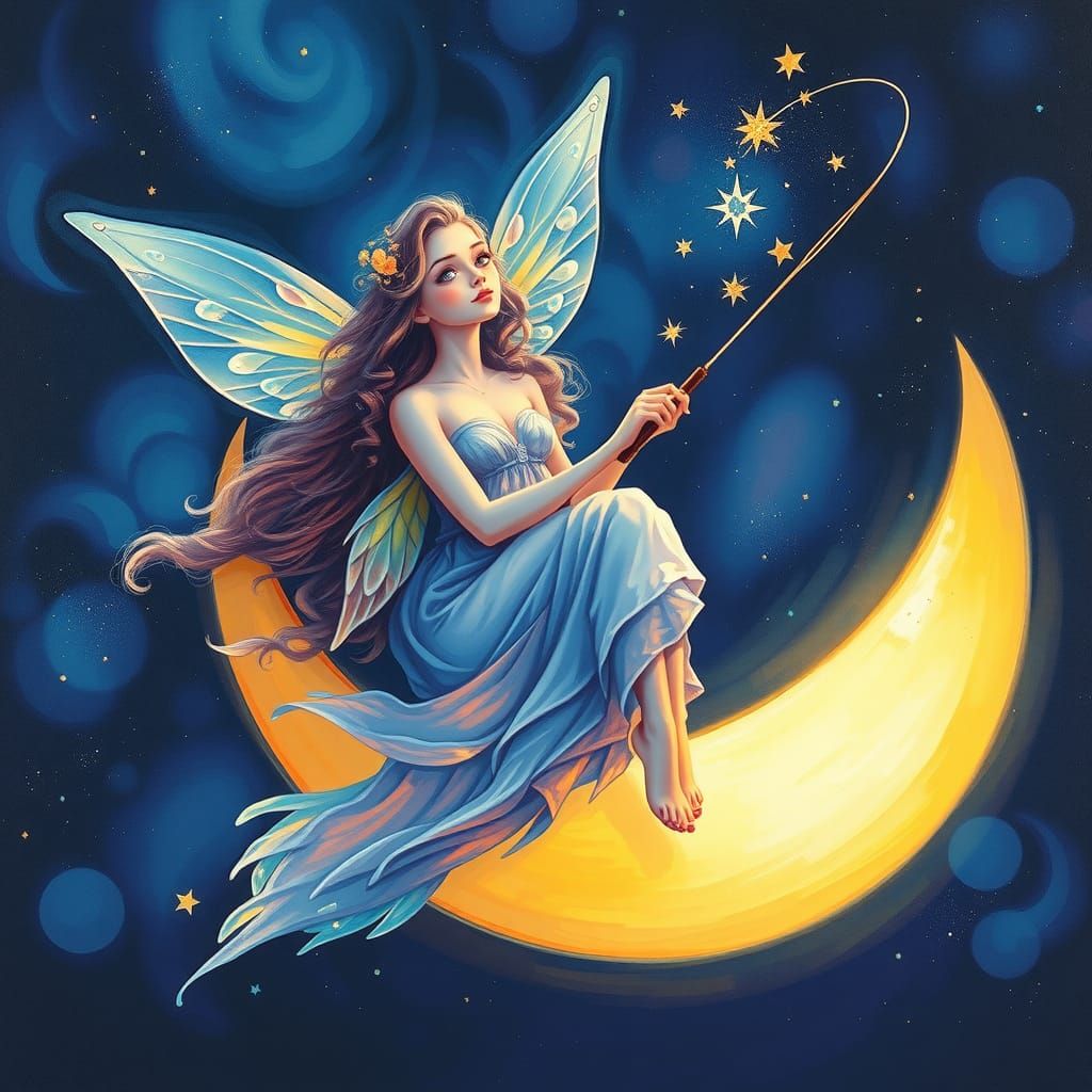 Fairy Fishing for Stars on the Moon
