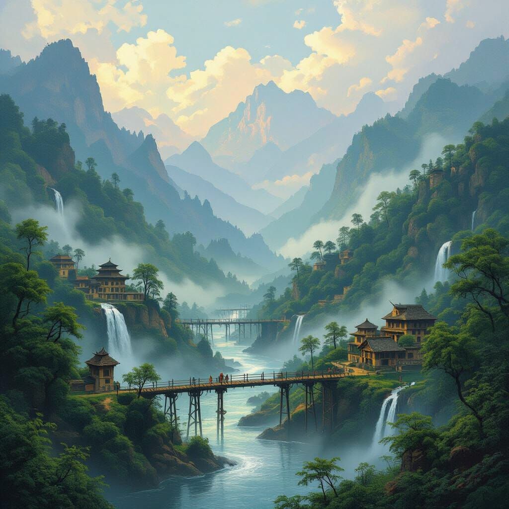 Enchanting Valleys of Northern India, as Romantic Landscape ...