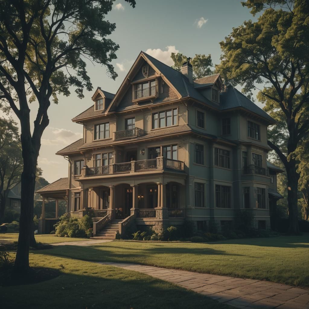 Luxury House in Cinematic Film Style