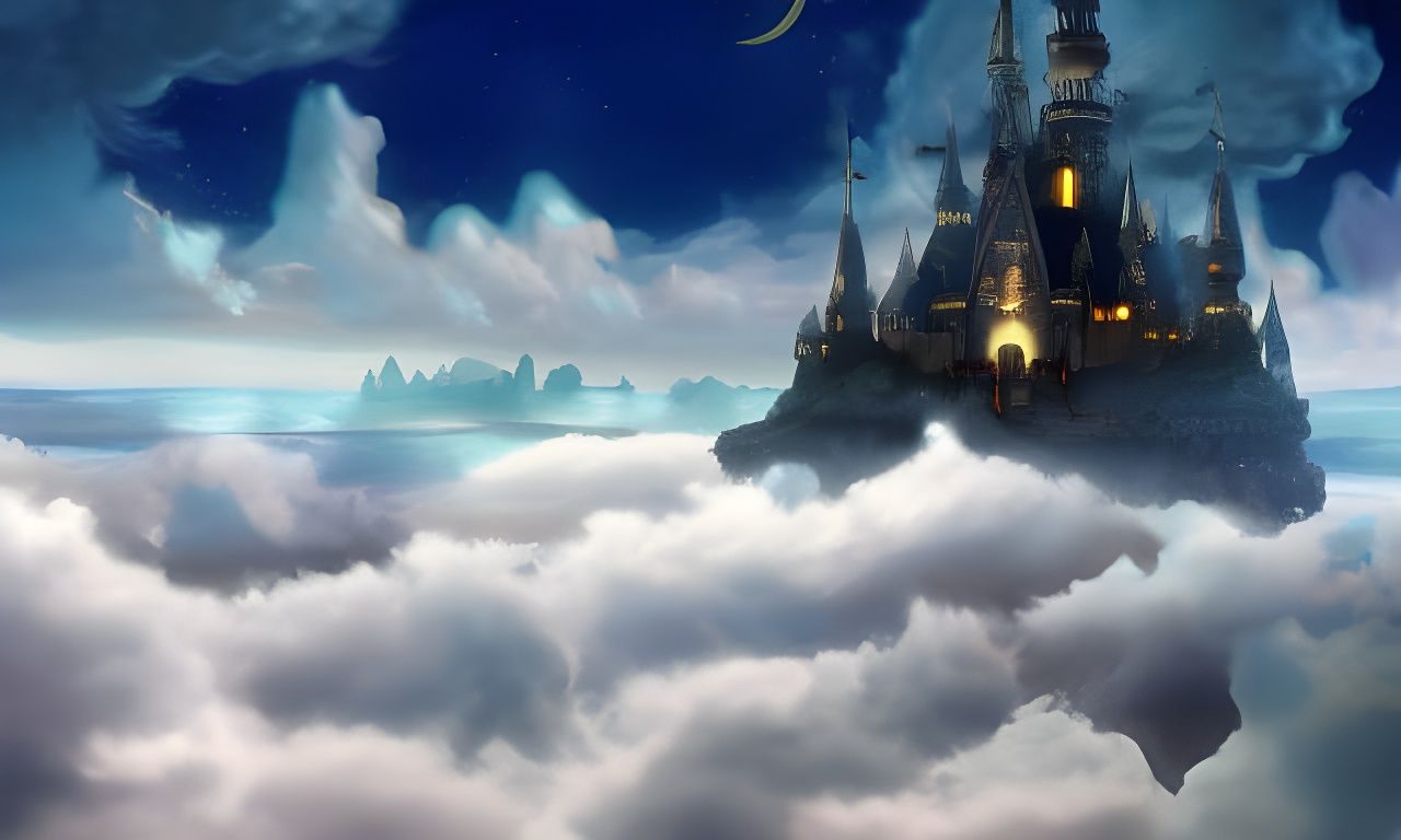Fairyland Floating Castle in Shimmering Light