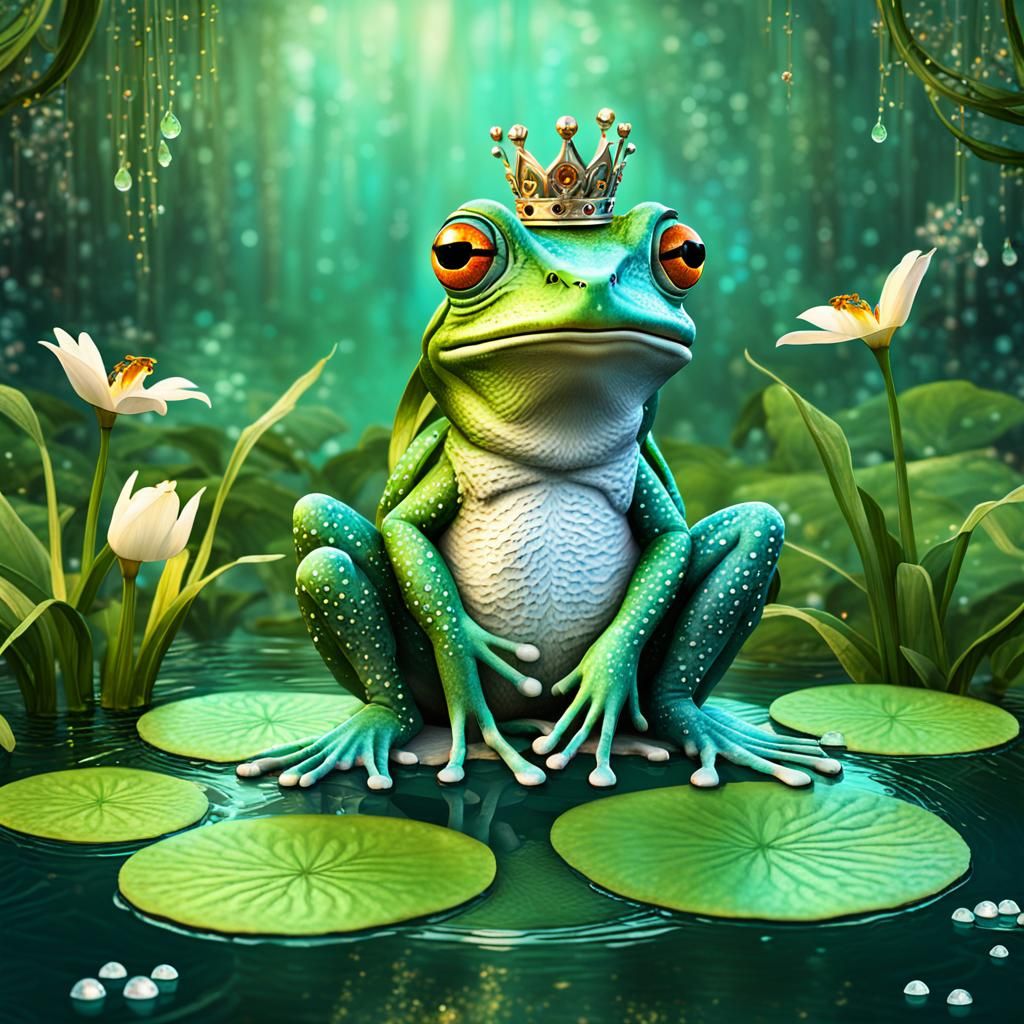 Enchanted Frog Adventure in Fantasy Realism Style