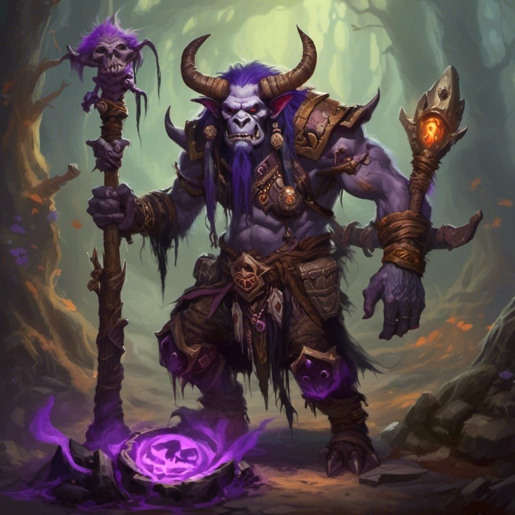 WoW Troll Witch Doctor with Skull Staff