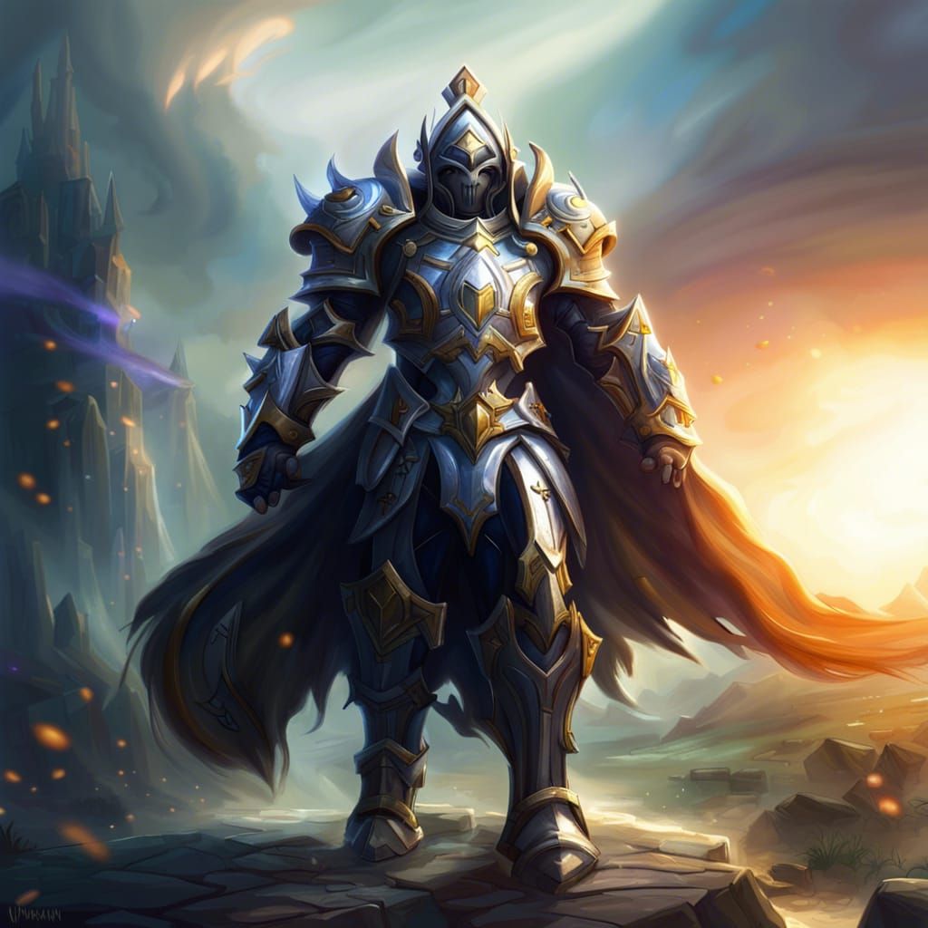 World of Warcraft Paladin in Shiny Armor