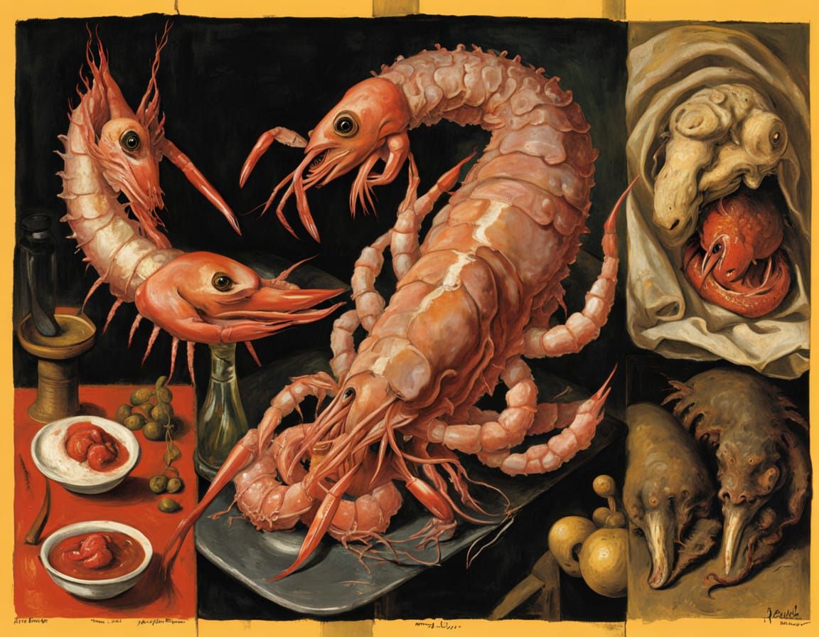 Surreal Spanish Calamari Hybrid Horror in Ladybird Book Styl...