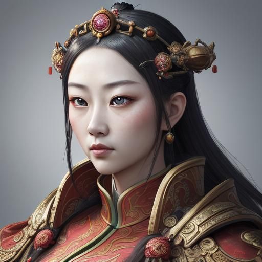 Hyperrealistic Chinese Emperor and Empress Portrait