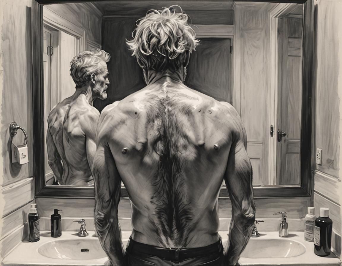 Monochrome Portrait in Film Noir Style