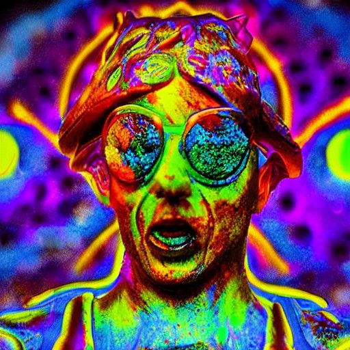 Colorful Solarpunk Hell Priest in 3D