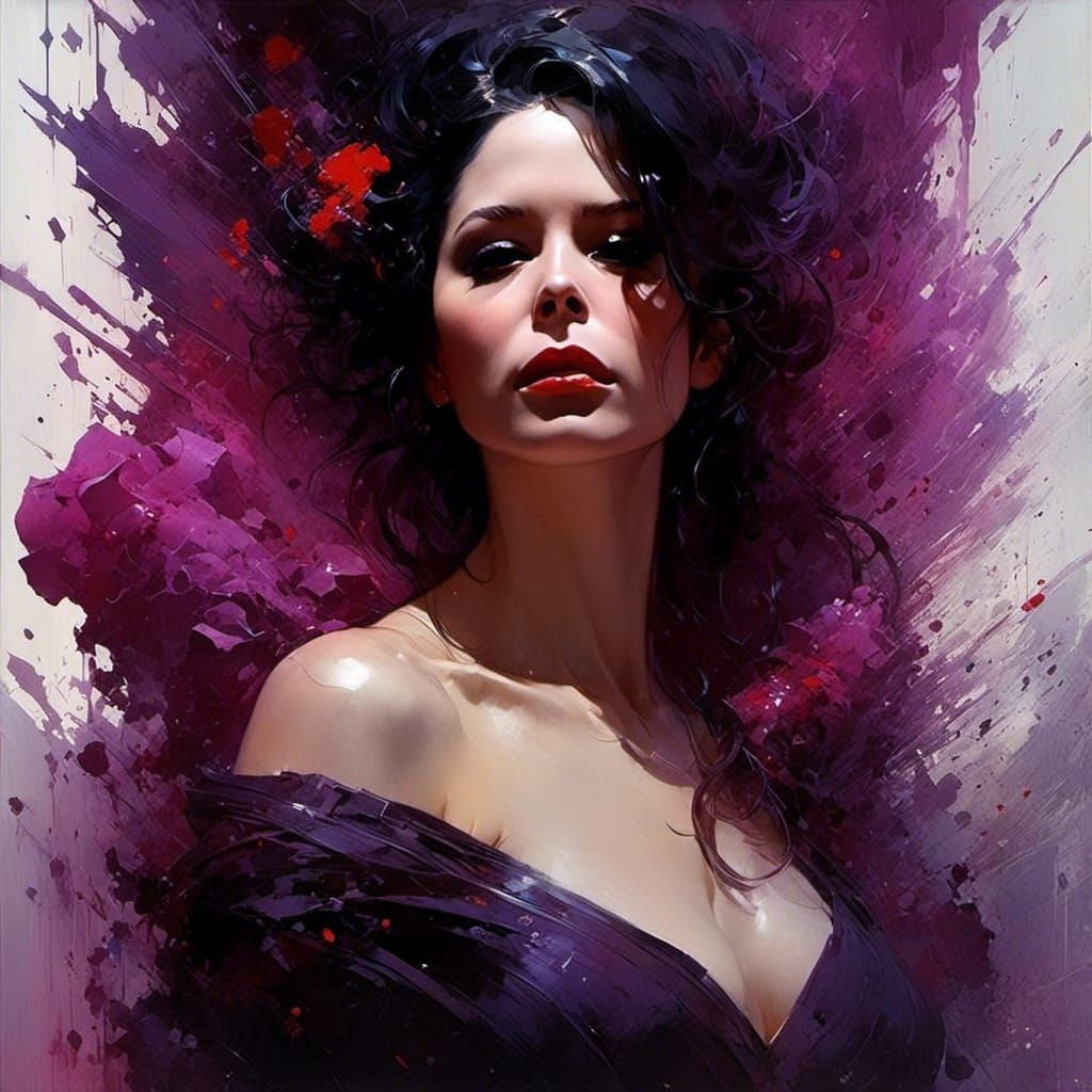 Alcina Dimitrescu as Dramatic Oil Painting