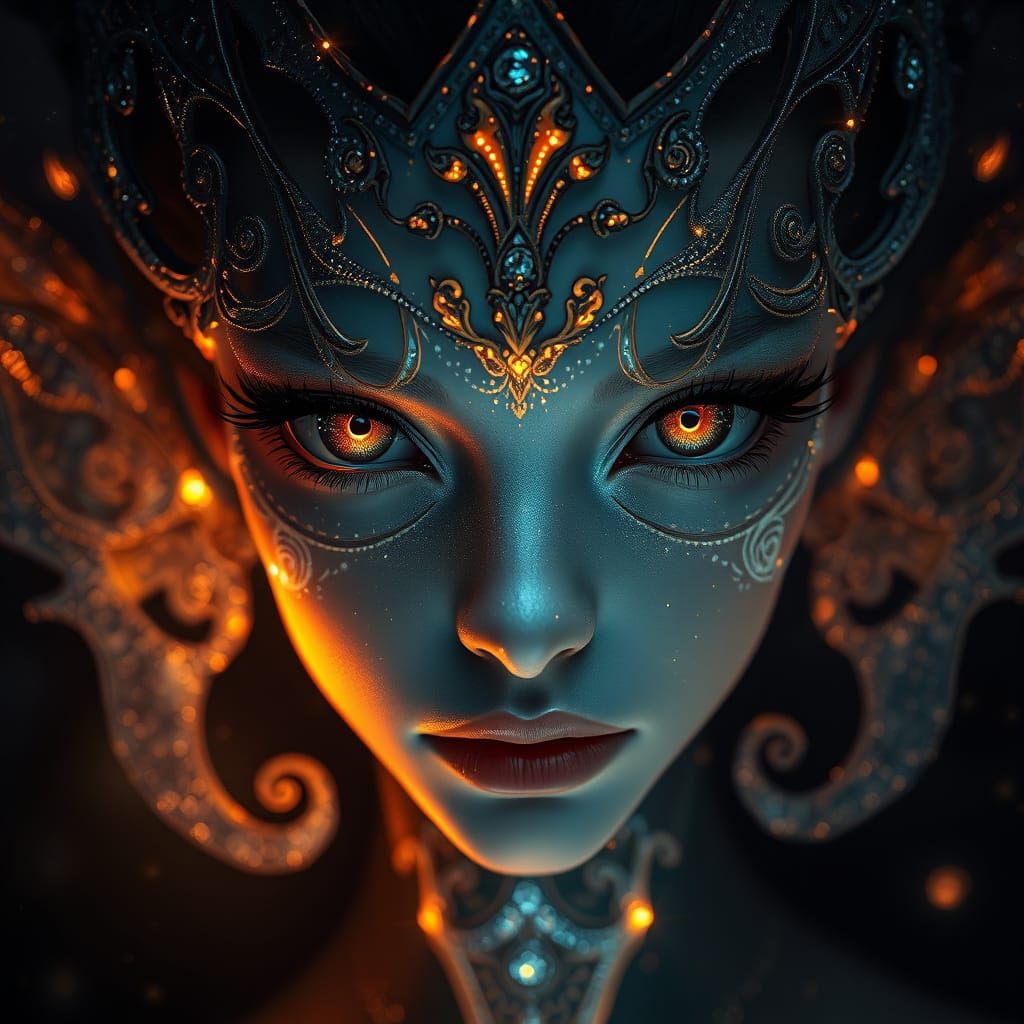 Mystical Being in Ethereal Darkness