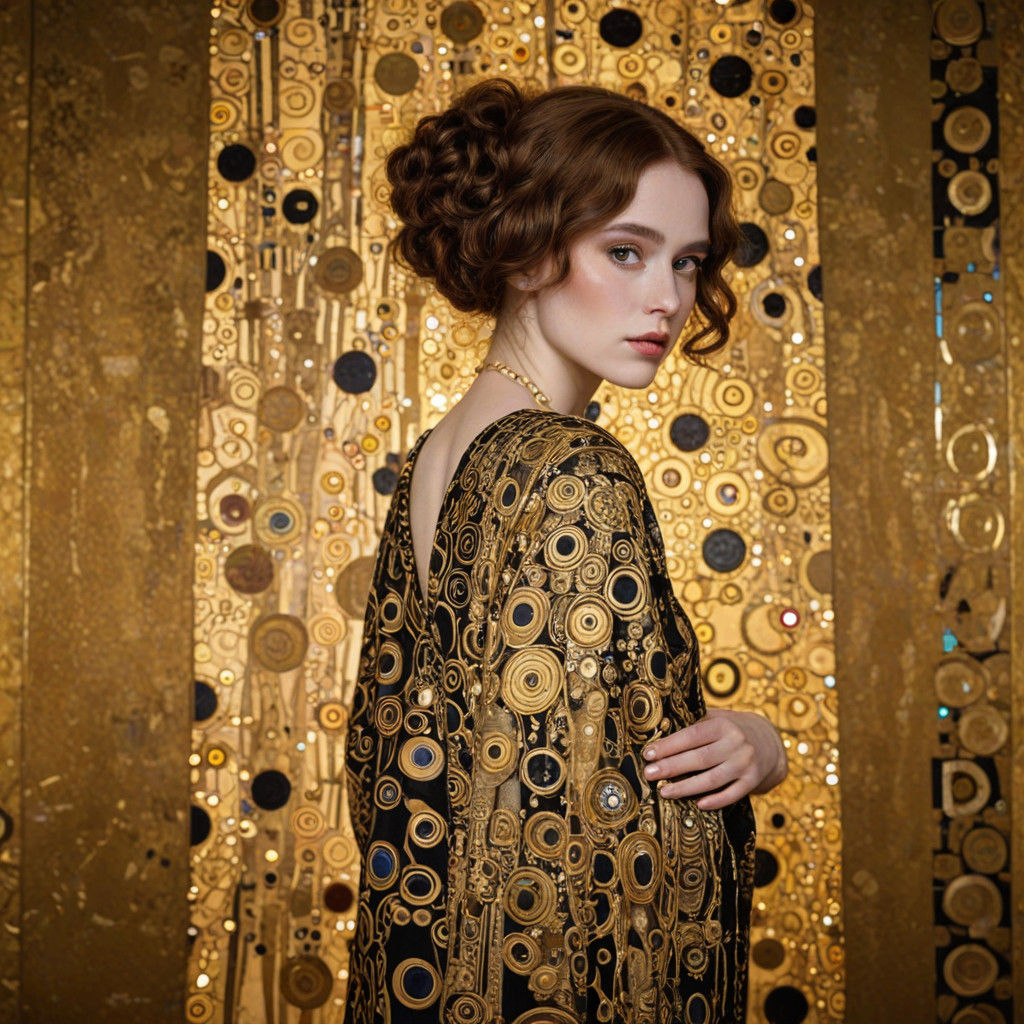 Gilded Art Nouveau Goddess Reigns Supreme