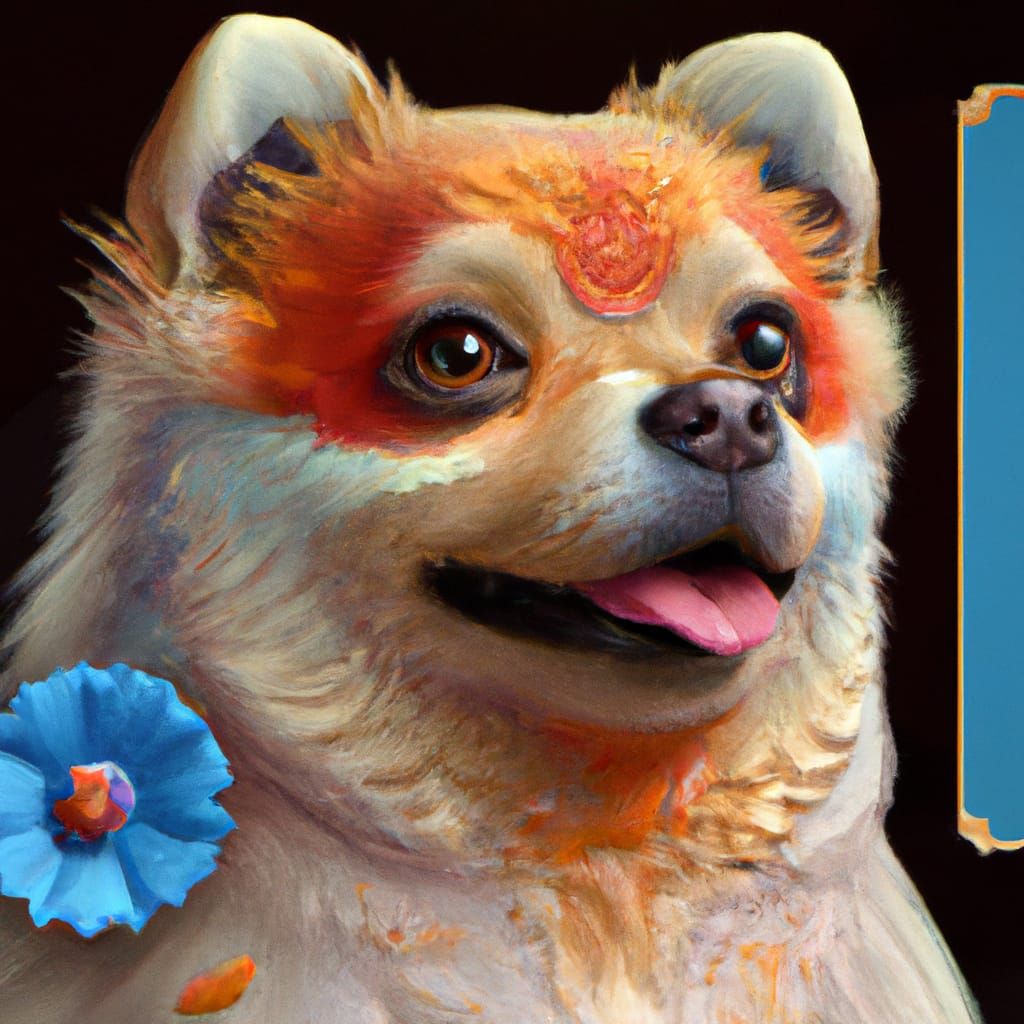 Detailed Pomeranian Portrait in Art Nouveau Style