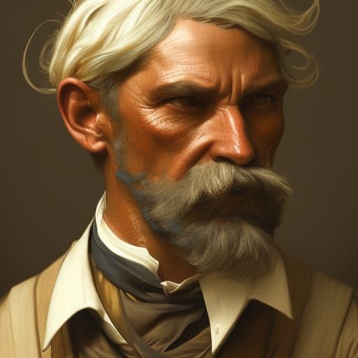 Victorian Laborer Portrait in Hyperdetailed Art Nouveau Styl...