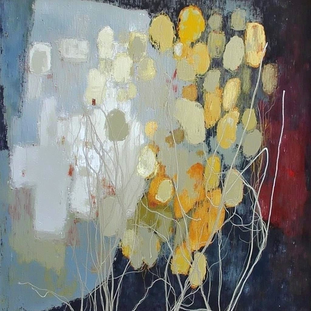 Abstract Garden Scene in Vibrant Expressive Style