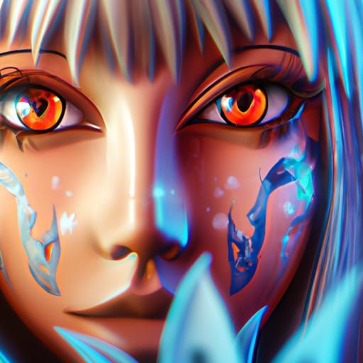 Flower Eyes Portrait in Hyperdetailed Style