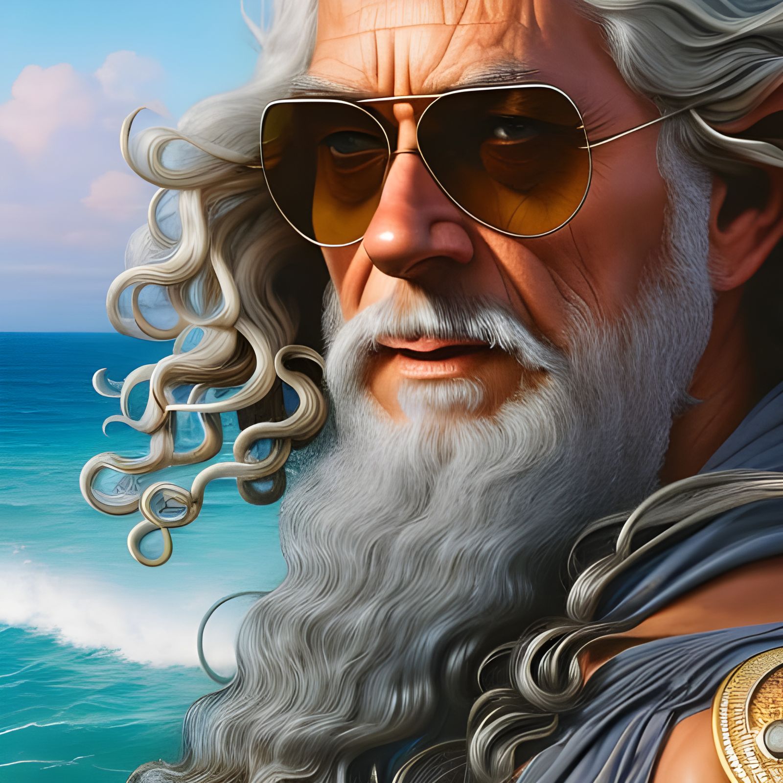 Gandalf Relaxing at the Beach in Rococo Style
