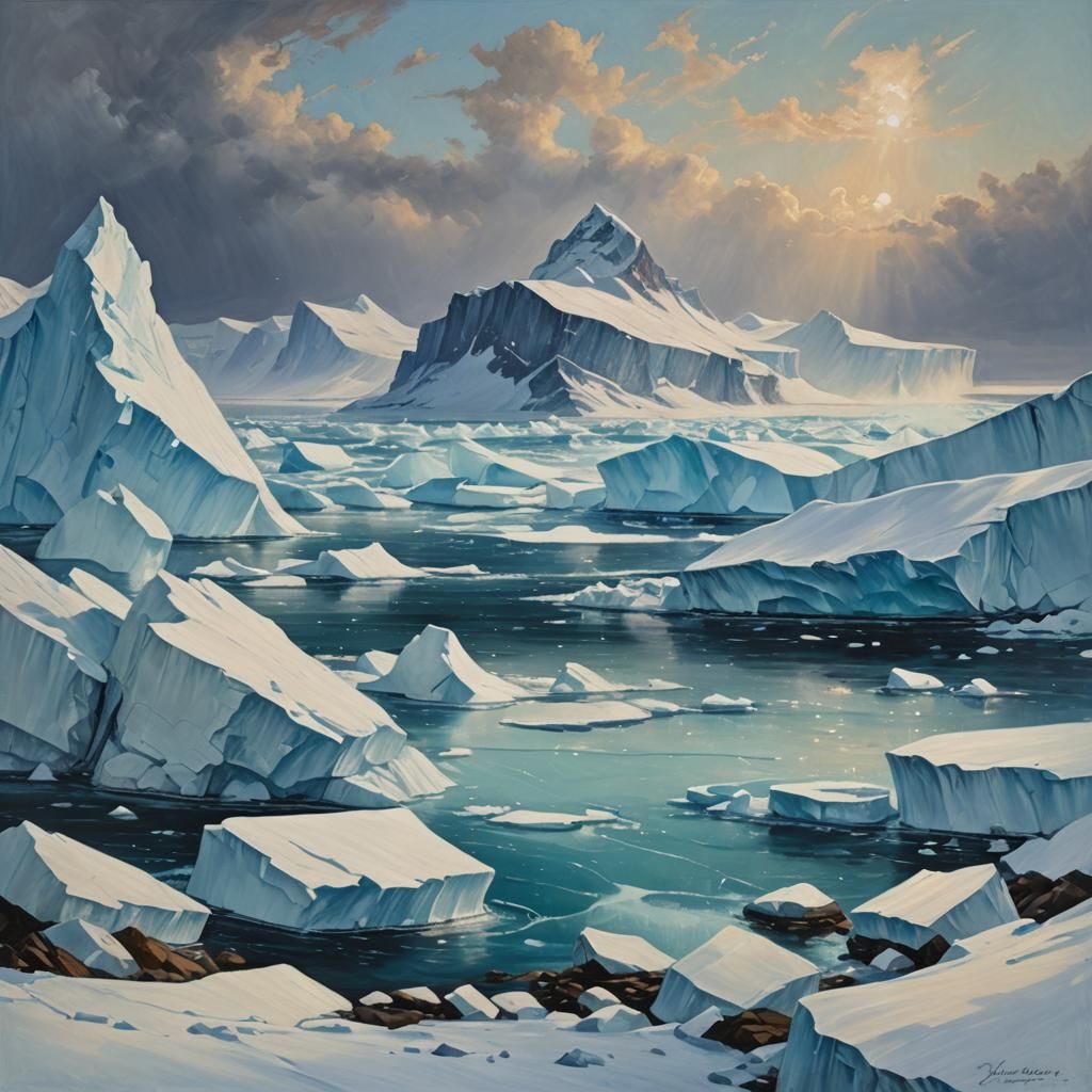 Frozen Eternity: Icebergs in an Unbridled Dance