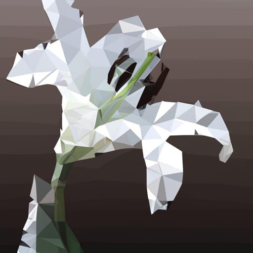 White Lily in Polygon Art Style