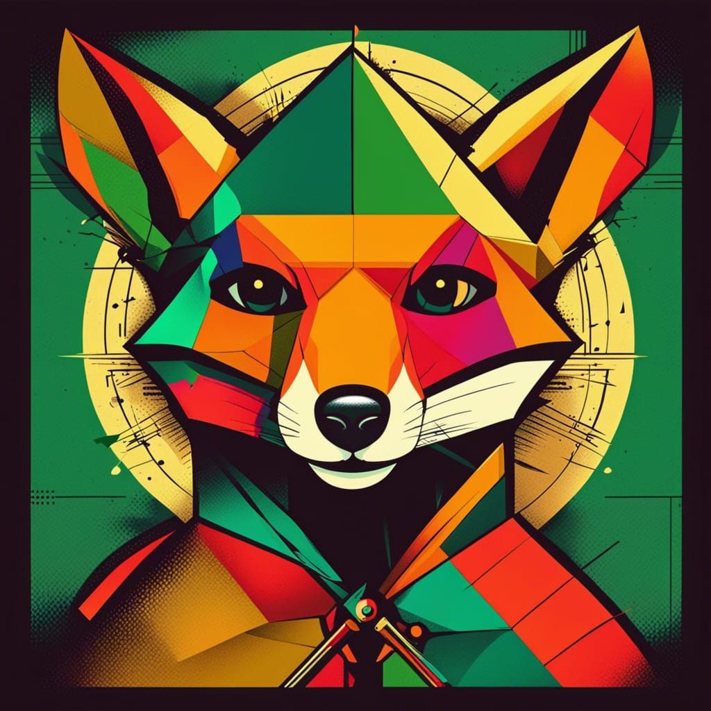 Robin Hood Fox in Pop Art Style