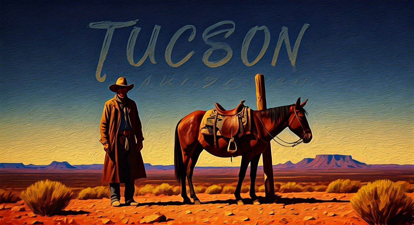 Arizona Prospector and Mule in Oil Painting Style