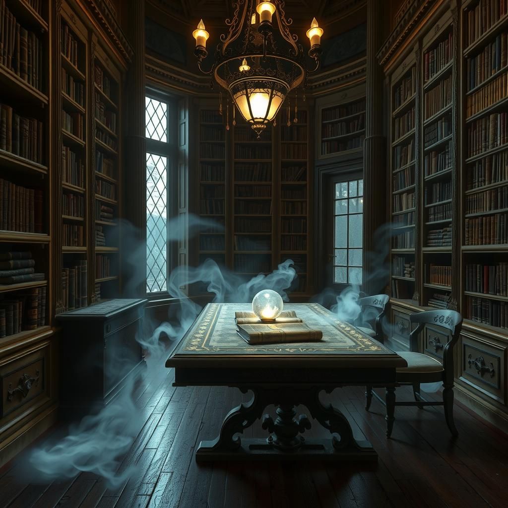 Haunted Library in a Haunted Mansion