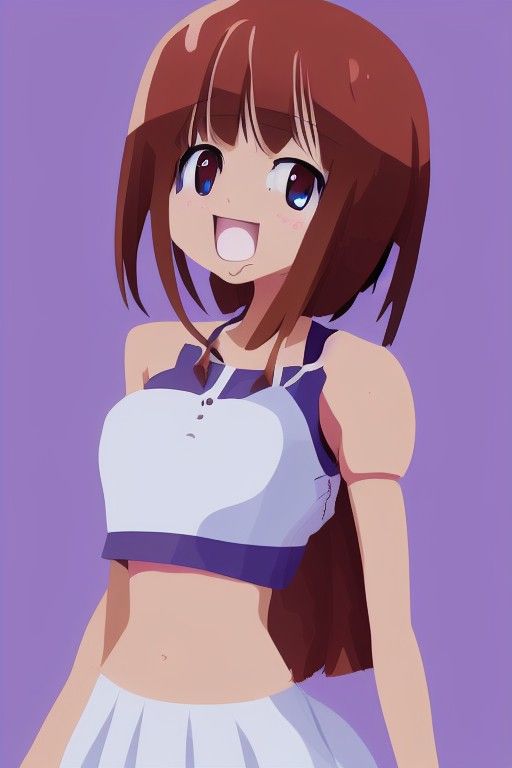 Adorable Anime Girl with Playful Smile in 8K