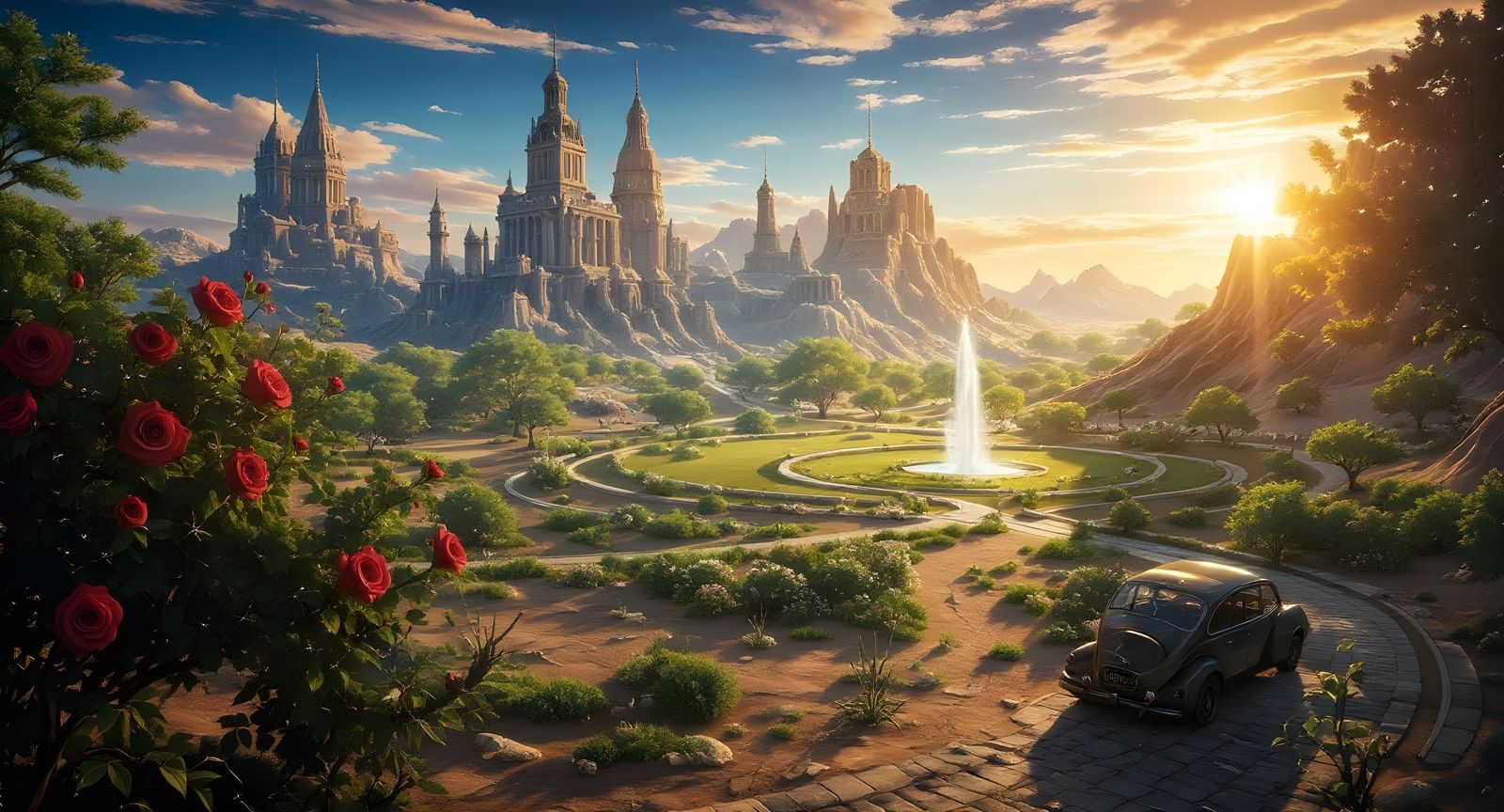 Dieselpunk Roses in a Utopian Desert Kingdom