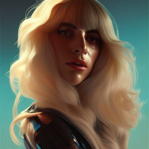 Lady Gaga Portrait in Artgerm Style