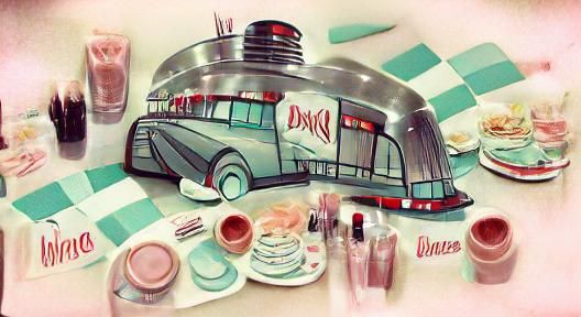 Vintage 1950s American Diner Interior