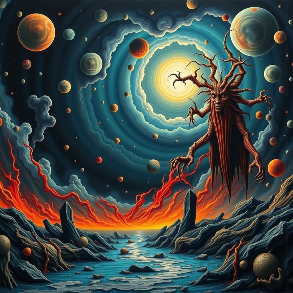 Mystical Landscape with Heavy Metal Surrealism
