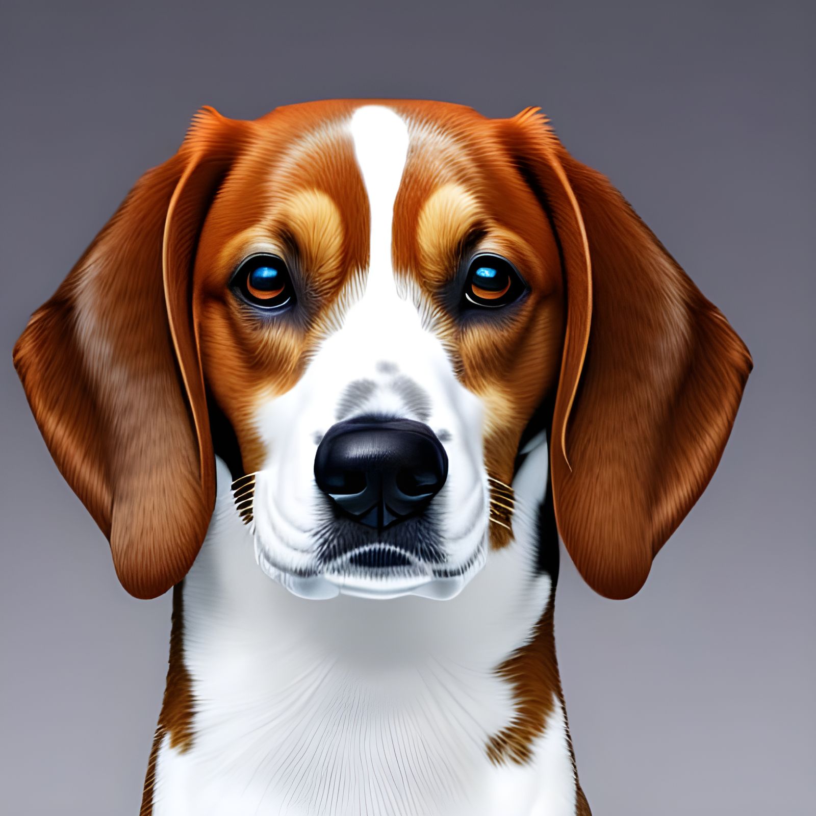 Colorful Beagle Dog Portrait in Wet Brush Style