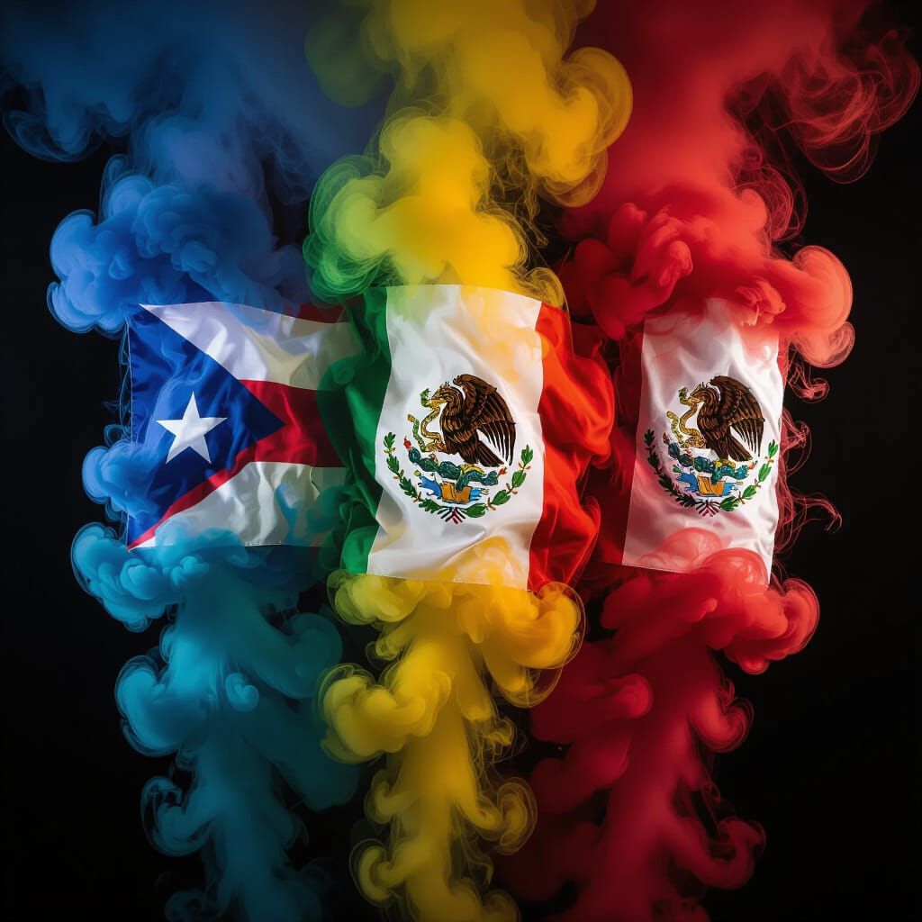 Smoke Flags of Puerto Rico, Mexico, and Cuba