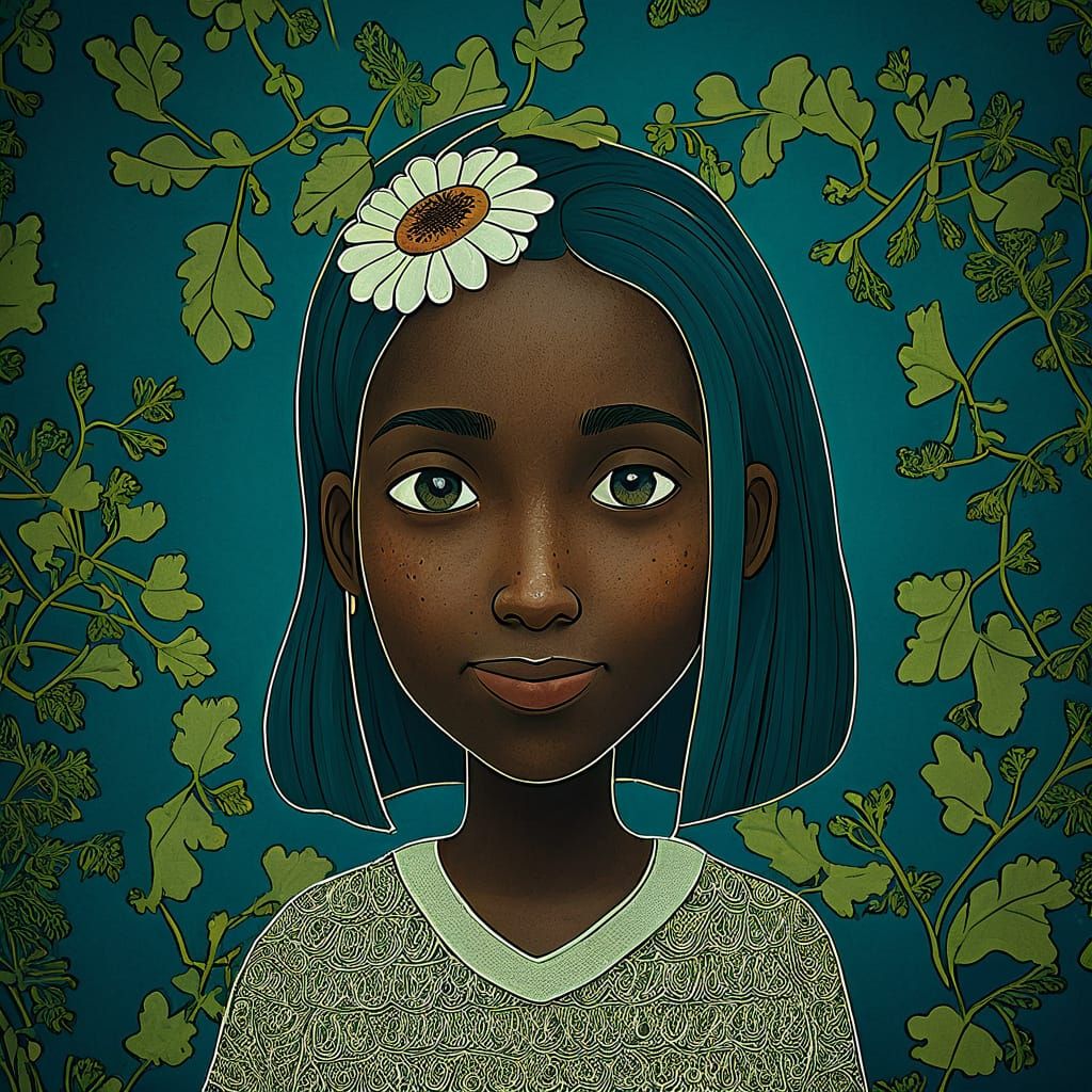 Whimsical Woman in Bohemian Attire, Captured in Hyperrealist...