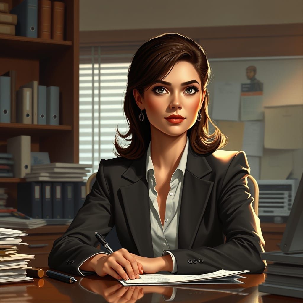 Elegant Businesswoman in Warm Light