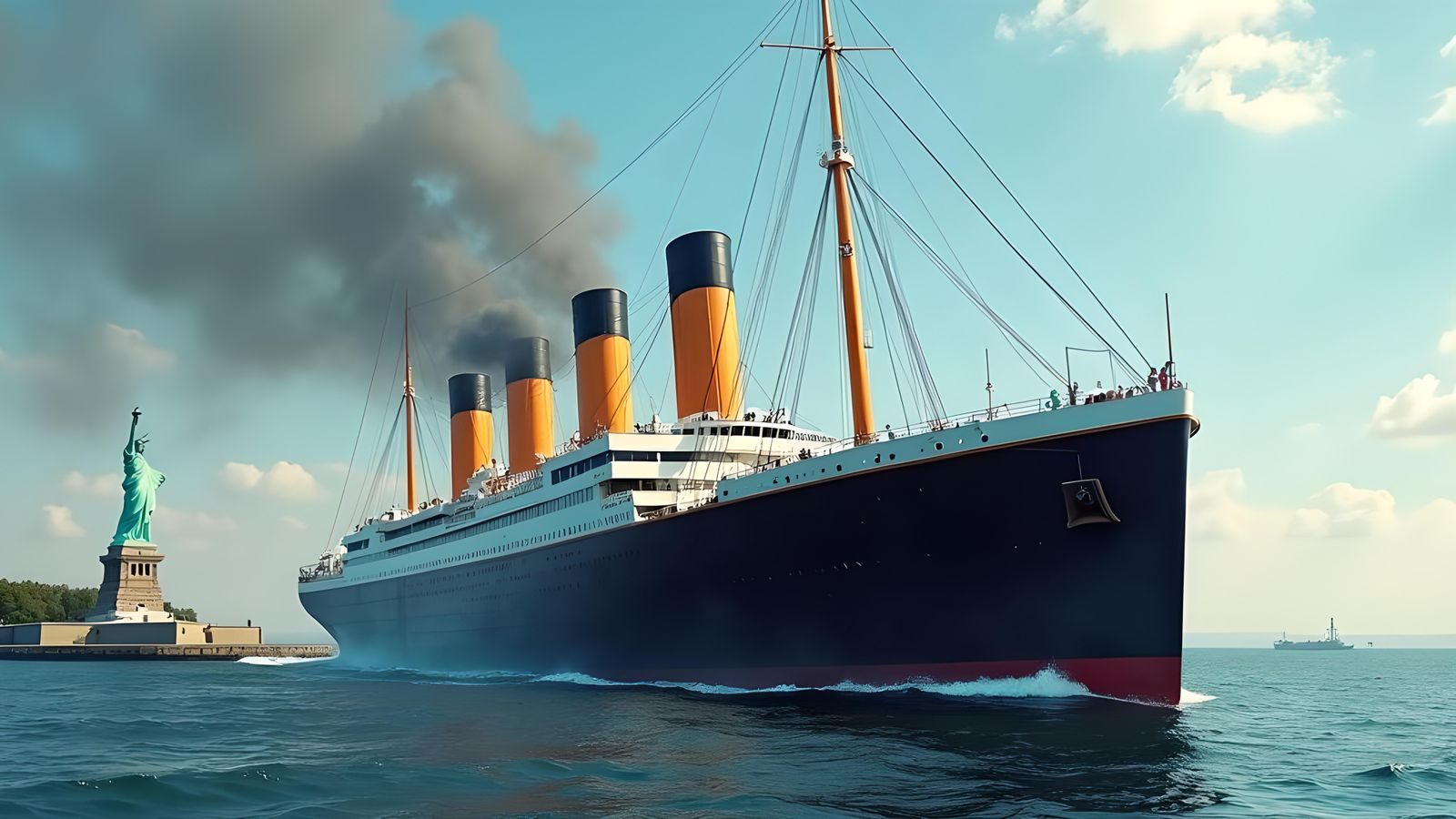 Titanic's Historic Voyage Past Liberty