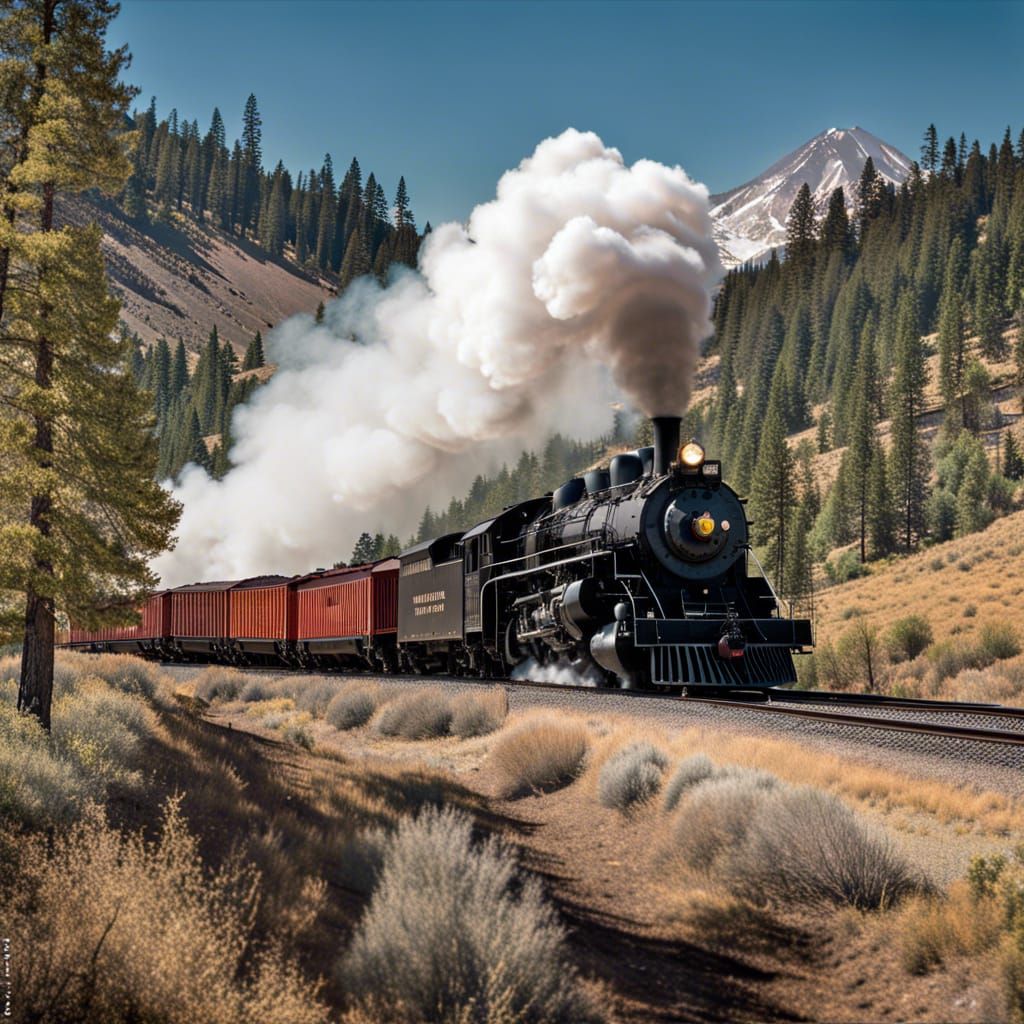 Steampunk Steam Engine Ascends Mount Shasta