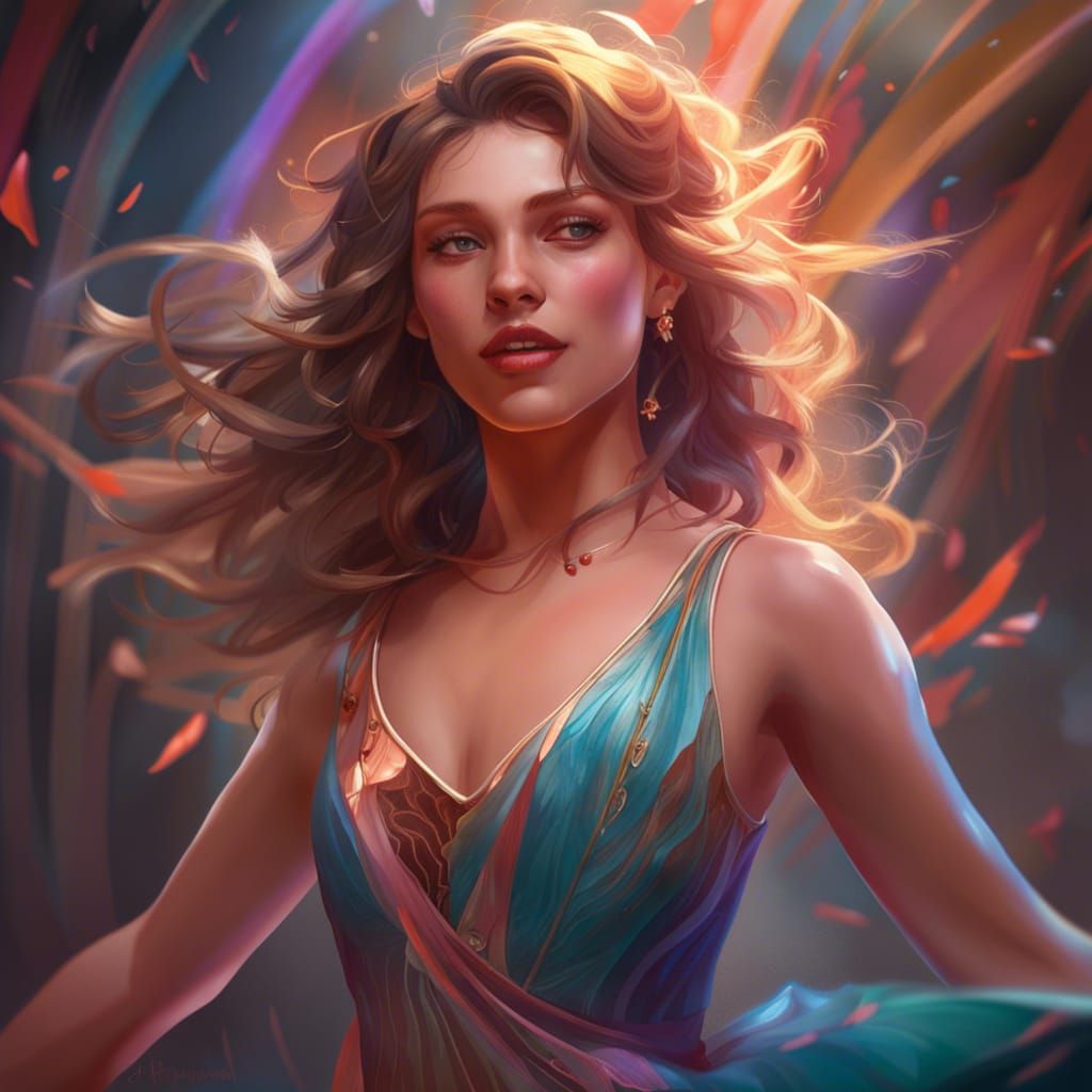 Dancing Girl Portrait in Hyperdetailed Style
