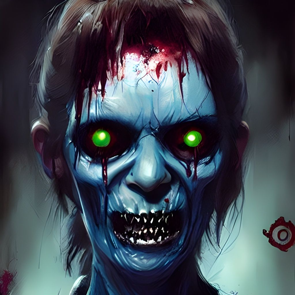 Sinister Blue Hazmat Zombie by Rutkowski