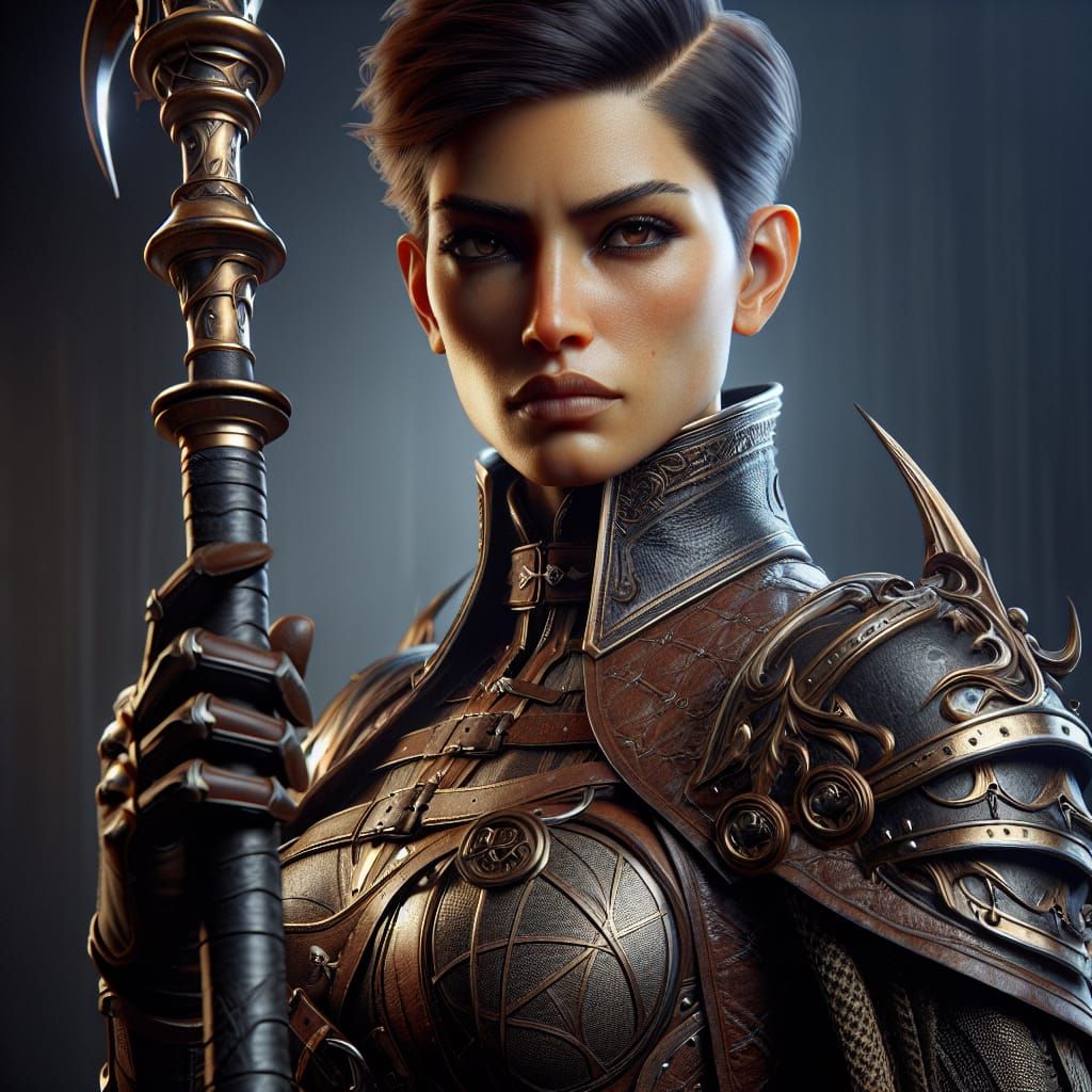 Authoritative Fantasy Cleric Ready for Battle