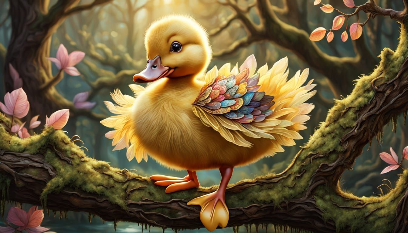 Dancing Duckling in Tutu: Hyper-Realistic Digital Art