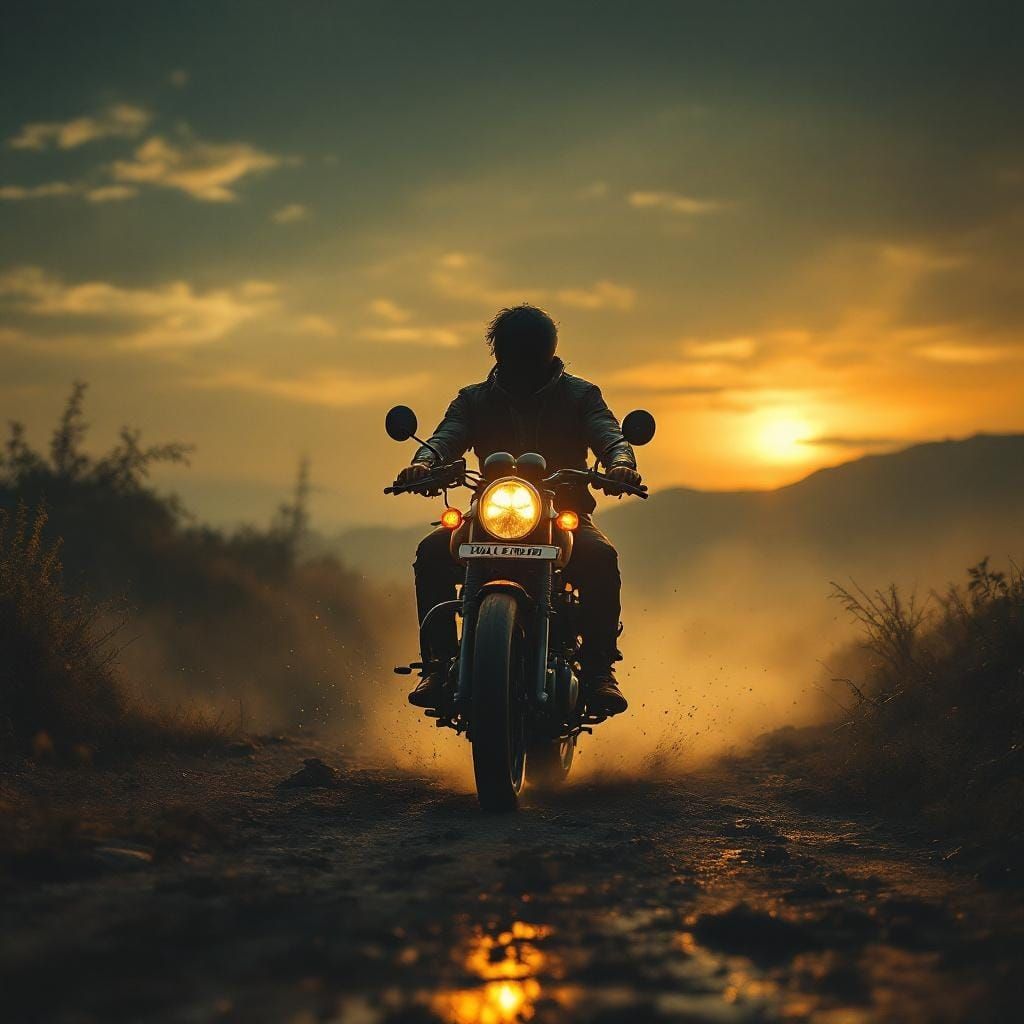 Nostalgic Motorcycle Journey Inspired by Ghost Rider