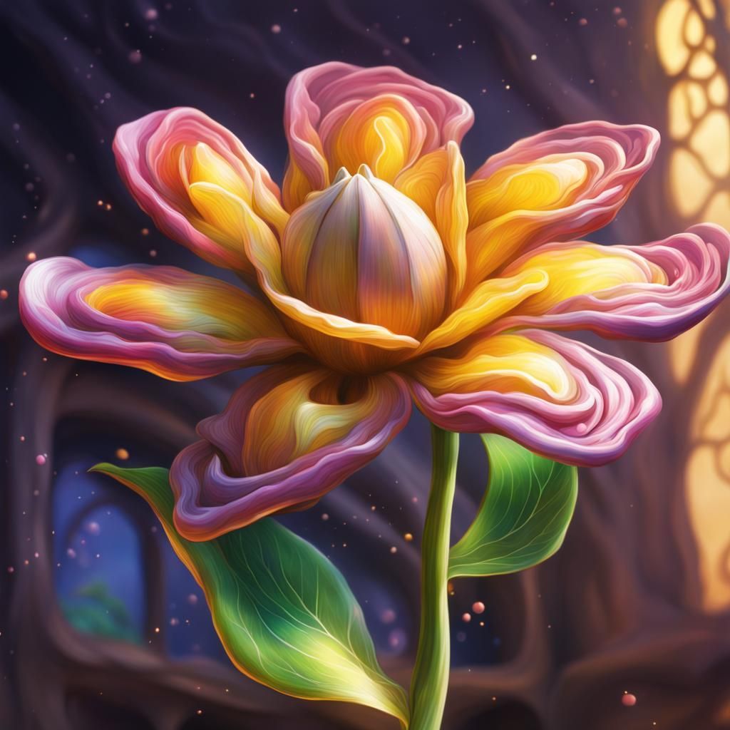 Hyperrealistic Magic Flower from Tangled